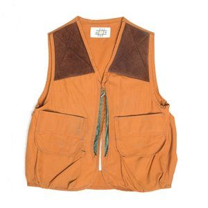 Vintage 1970's Western Trails Canvas Vest | Hunting Zip-up Utility Shooting